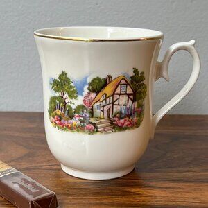 Queen Anne England Bone China Mug Country House Blooming Garden